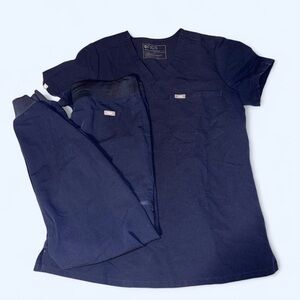 Dark Blue Figs Scrub Set